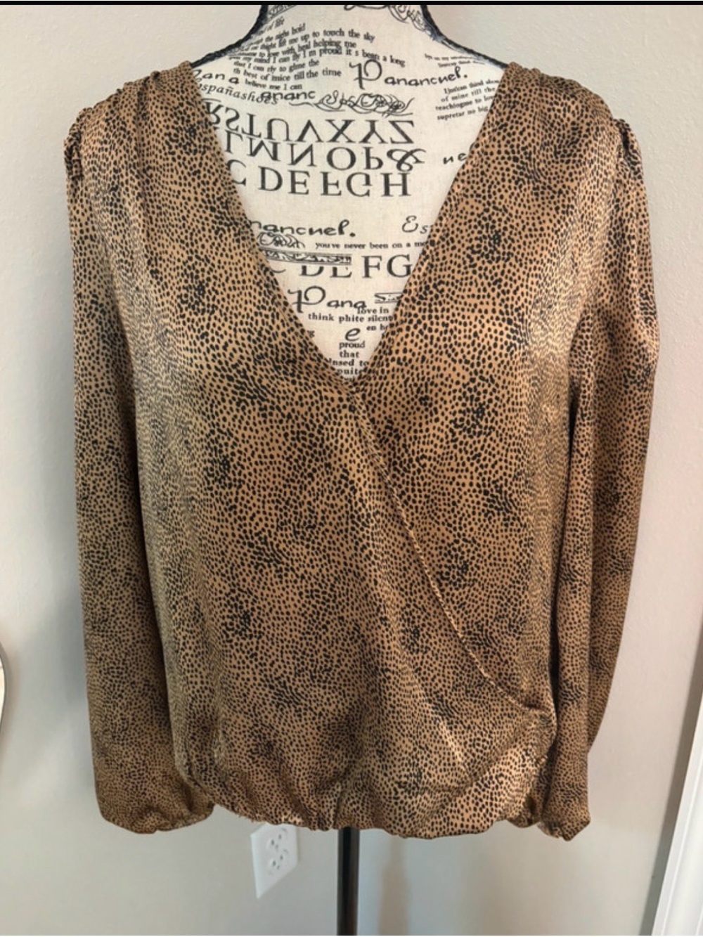 Sincerely Jules Black and Gold Leopard Print Blouse
